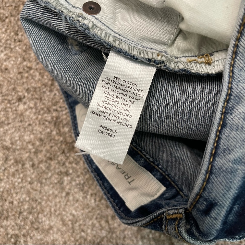 Treasure & Bond Foster Boyfriend High Rise Blue Distressed Jean Shorts - Picture 5 of 6